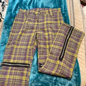 Vintage Y2K Goth Plaid Zipper Pants